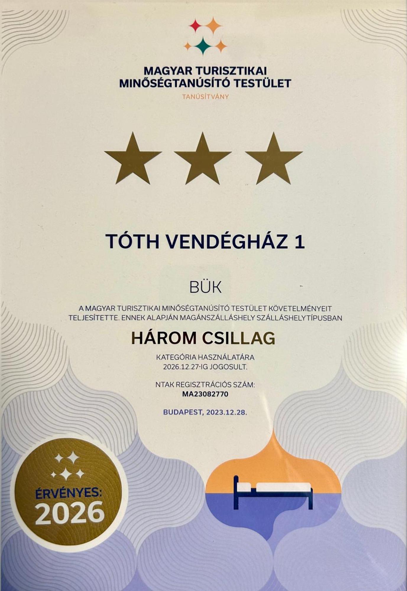 Hotel Toth Vendeghaz Bük Exteriér fotografie